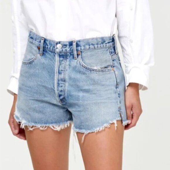 CITIZENS OF HUMANITY Blue Annabelle Denim Shorts - Picture 2 of 3